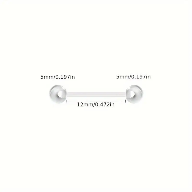 10 قطعة 12-38 مللي متر واضح الاكريليك الحديد ثقب ل حلقات للحلمات من الفولاذ اللسان الصناعية وأقراط مجوهرات مضادة للحساسية