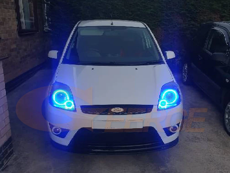 For Ford Fiesta Facelift Mk6.5 2005 2006 2007 2008 BT App RF Remote Control Multi-Color Ultra Bright RGB LED Angel Eyes Kit