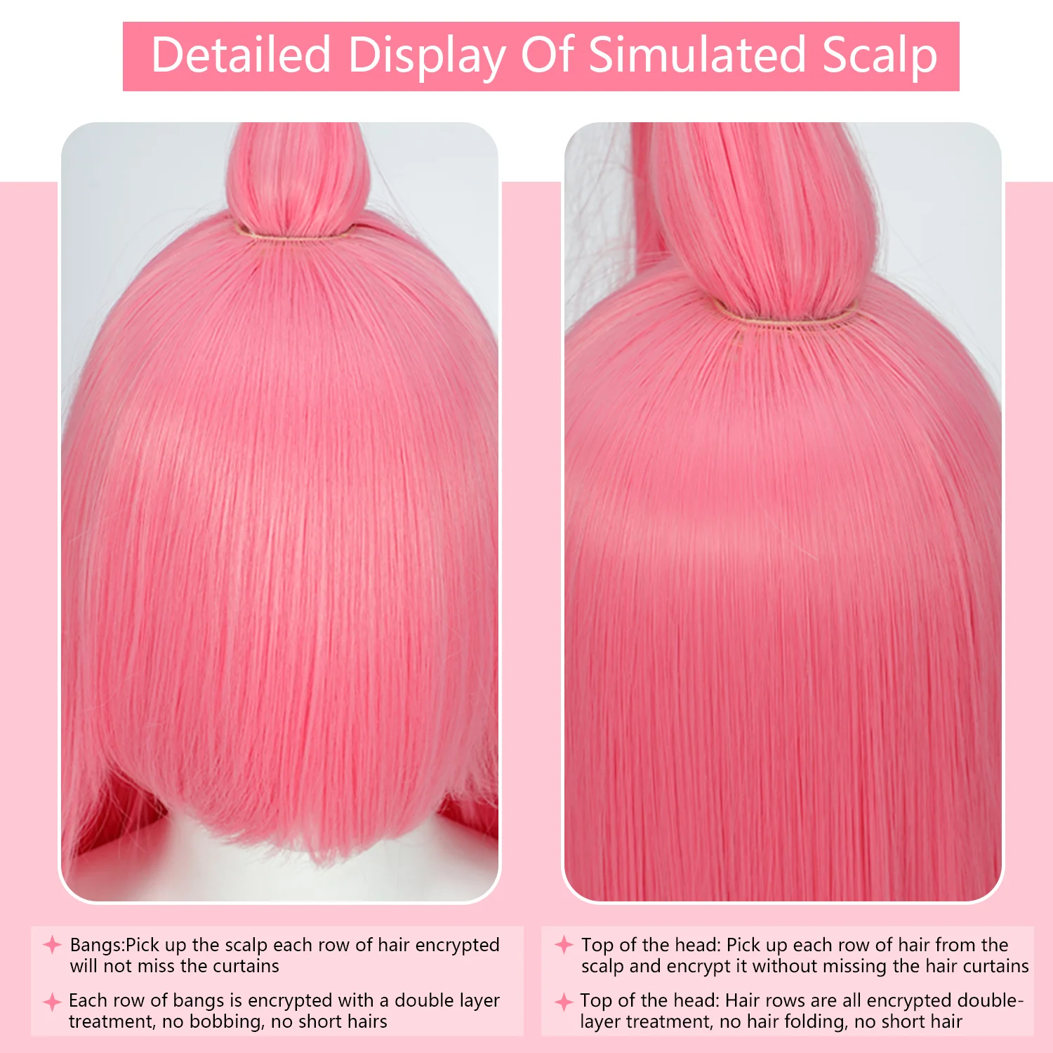 100CM Long Straight Wig With Bangs Synthetic Cosplay Wig For Women Pink Purple Cosplay Wigs For Halloween Party image 4