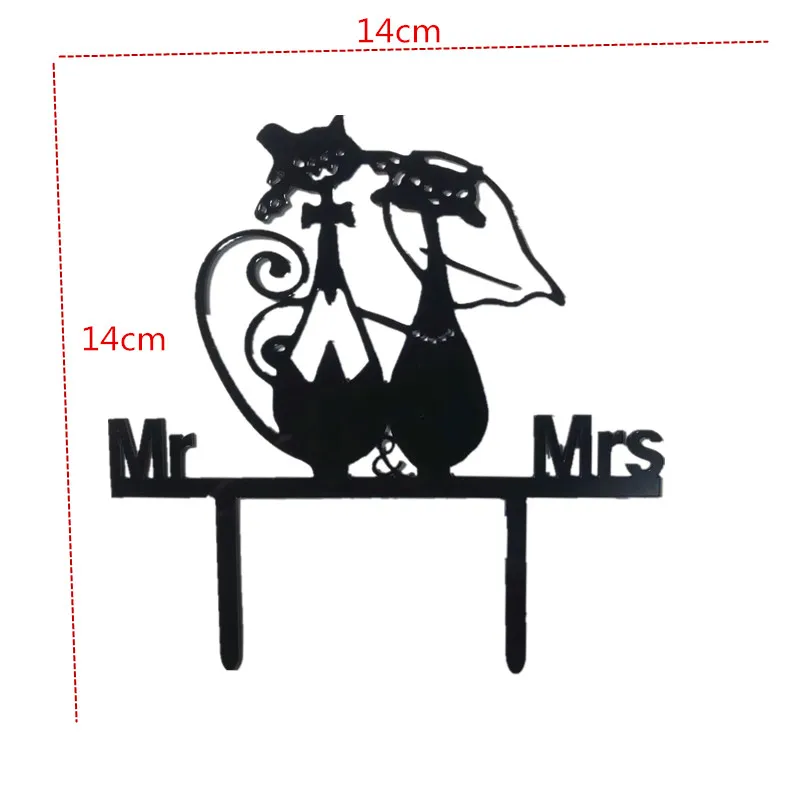 Cats Couple Black Acrylic Wedding Cake Topper Cake Decorating wedding deocration