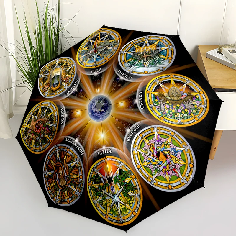 Gothic  Automatic Folding Umbrella - Compact 8-rib Design, Durable for Outdoor Daily Use, A Perfect Gift