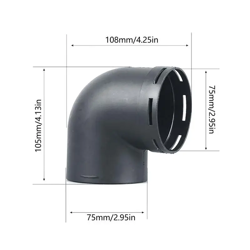 60/75mm Elbow Duct Connector For Parking Car Heater Accessories L-Shaped Air Pipe Elbow Outlet Connector