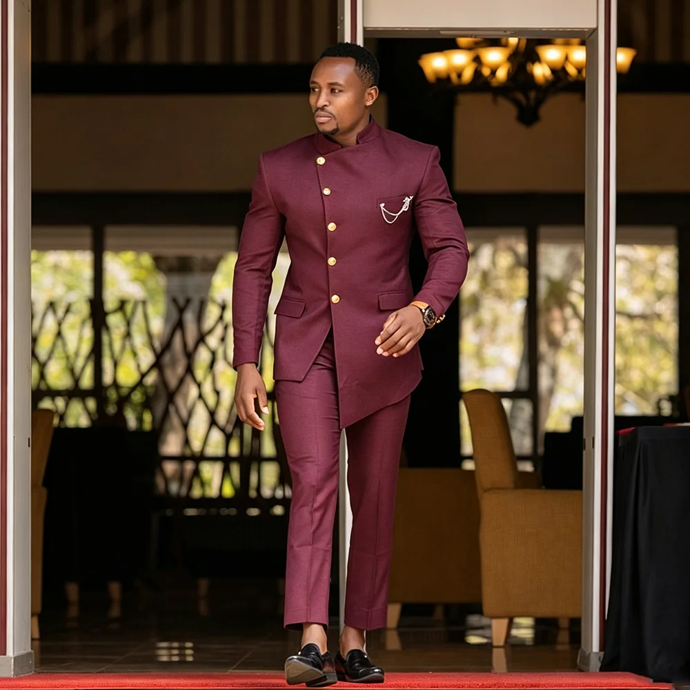 Elegant Men's Suits for Wedding Slim Fit Single Breasted Jacket+Pants Casual Business Two-Piece Dress Party Outfit Customized