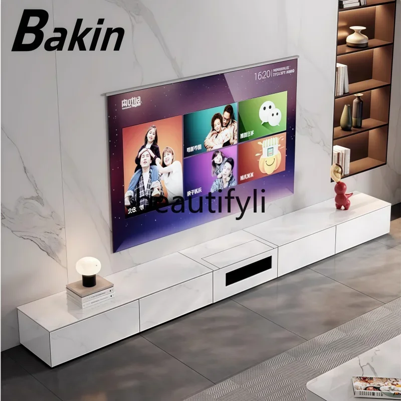 N178 88/100/120 inch intelligent hidden electric telescopic cabinet floor-to-ceiling laser TV cabinet