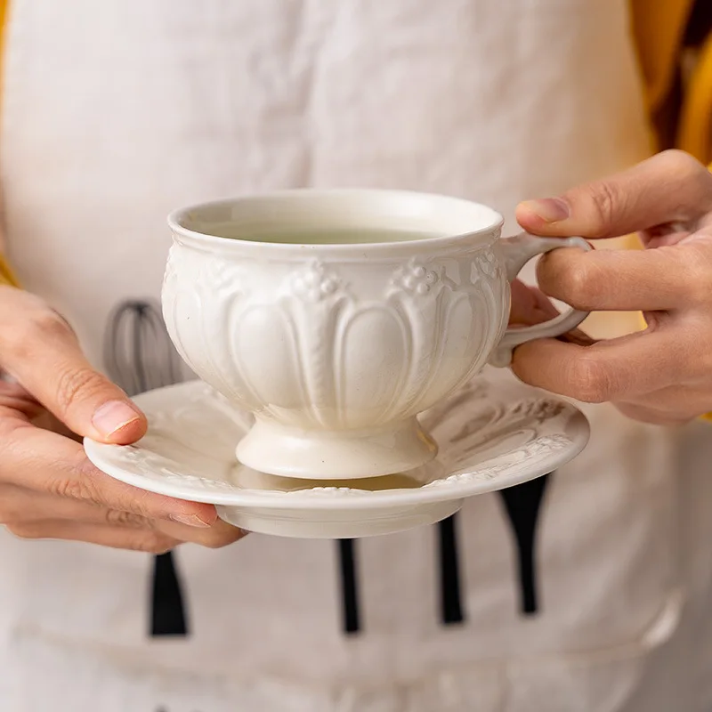 British Relief Palace Style Coffee Cup Teapot Set Simple Afternoon Tea Set Creative Ceramic Kettle - view 4