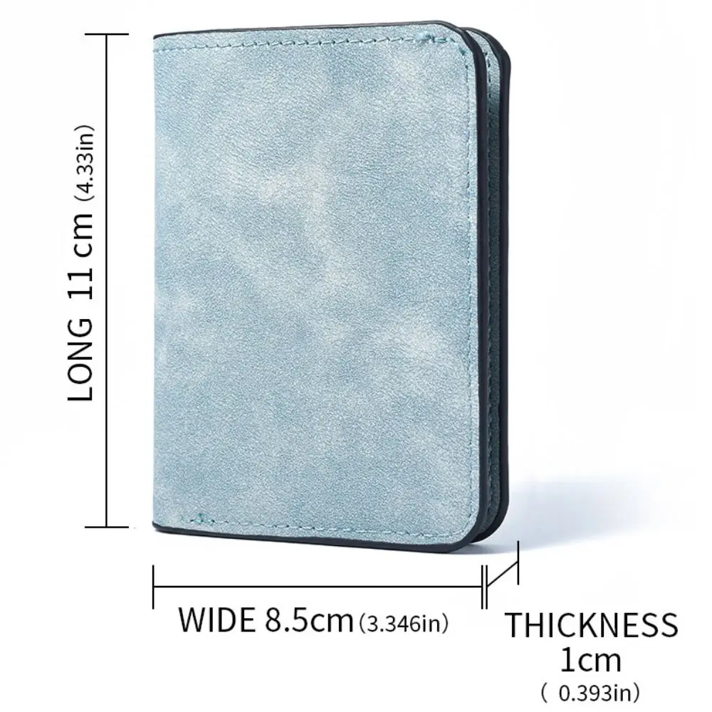 Minimalistyczny portfel męski z ekoskóry, krótki, czarny, niebieski, szary, duża pojemność, retro portmonetka na monety, składany na dwa, smukły portfel na pieniądze, męski i damski.