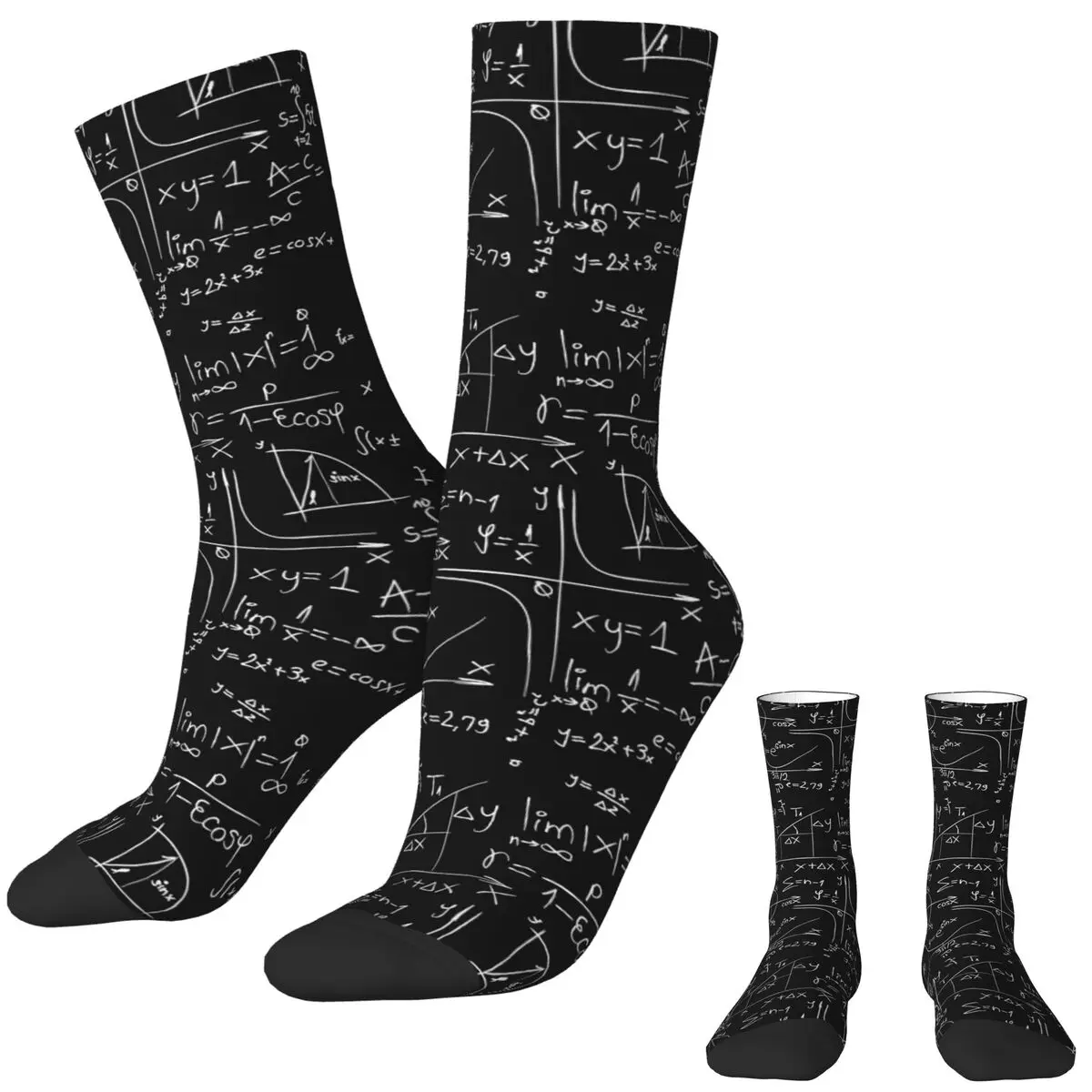 Men Socks Math Equation Stockings Autumn Vintage Quality Socks Graphic Outdoor Sports Non Slip Socks