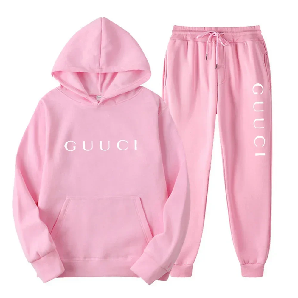 جديد الخريف والشتاء الرجال والنساء ملابس رياضية هوديس وسراويل 2 قطعة دعوى موضة الاتجاه الهيب هوب ملابس رياضية البلوز #1