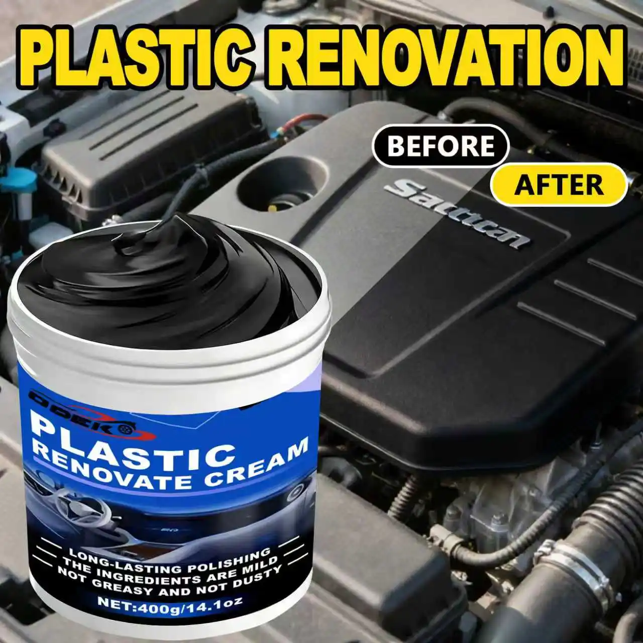 Black Trim Restorer - Unique Dye-Infused Formula Lasts 6+ Months - Restores Factory Black to Plastic Trim - Protects Against UV