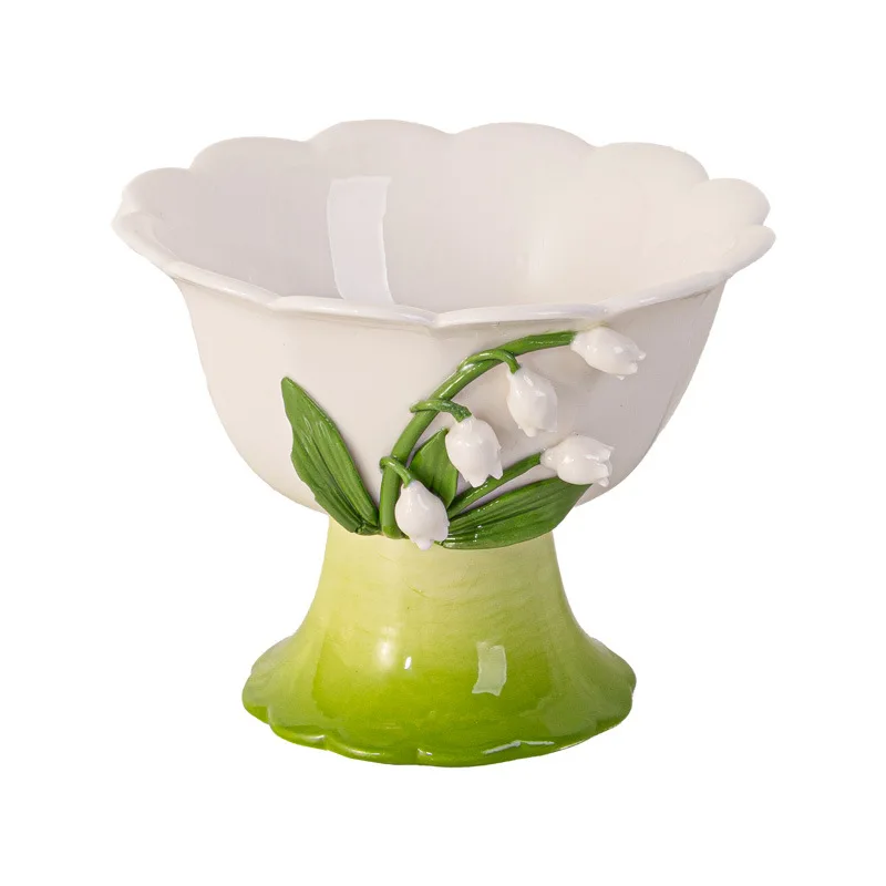 

CX Creative Lily of the Valley Hand Pinch Flower Ceramic Home Set High Value Coffee Cup