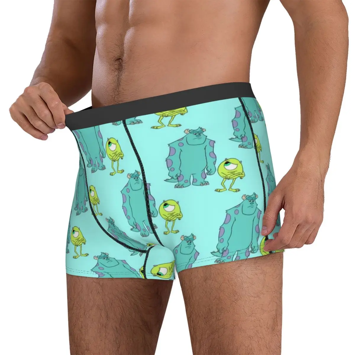 Monsters Inc مايك وسوللي السراويل ملخصات الملابس الداخلية جودة الذكور مريحة Boxershorts المطبوعة حجم كبير الملابس الداخلية