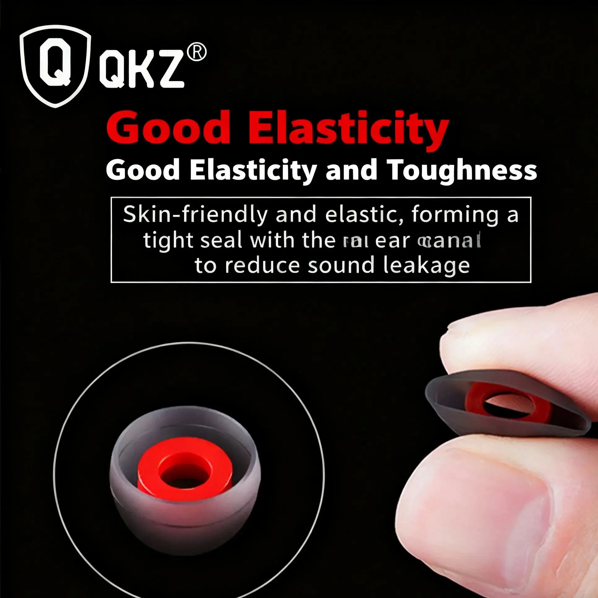 จุกหูฟังซิลิโคน QKZ/Tingsheng แบบสองสี อุปกรณ์เสริมสำหรับหูฟัง