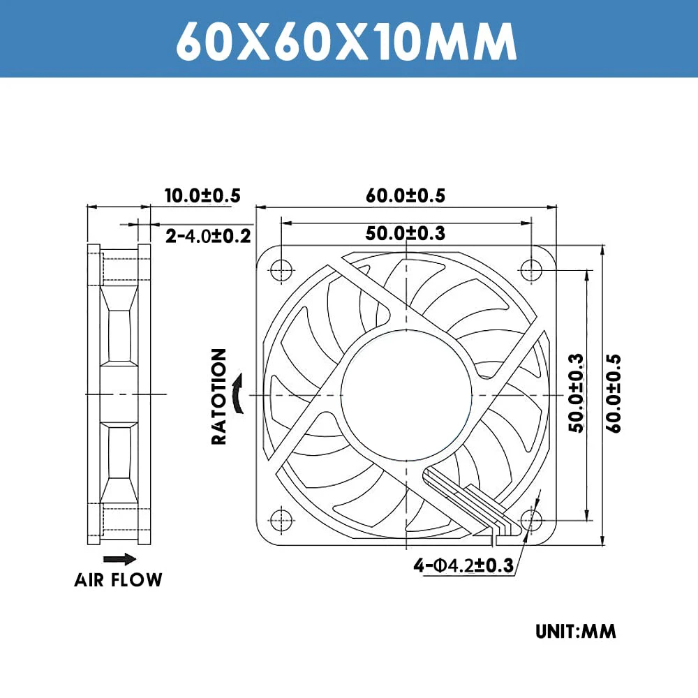 60x60x10mm DC 5V/12V/24V 2pin 6010 podwójne łożysko kulkowe bezszczotkowy wentylator chłodzący do drukarki 3D chłodzenie DIY PC wentylator do