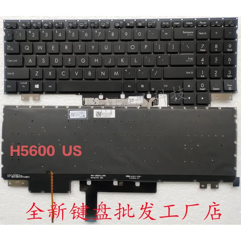 Встроенная клавиатура с черной подсветкой для ноутбуков ASUS H5600 W5600 H7600 US TW
