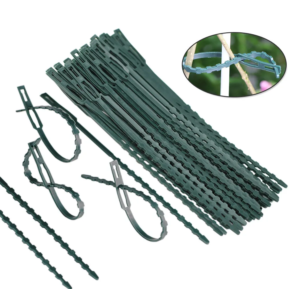 50/100PCS Plastic Plant Ties Reusable Fastener Greenhouse Grow Kit For Garden Tree Tomato Vines Climbing Multi-Function Clip