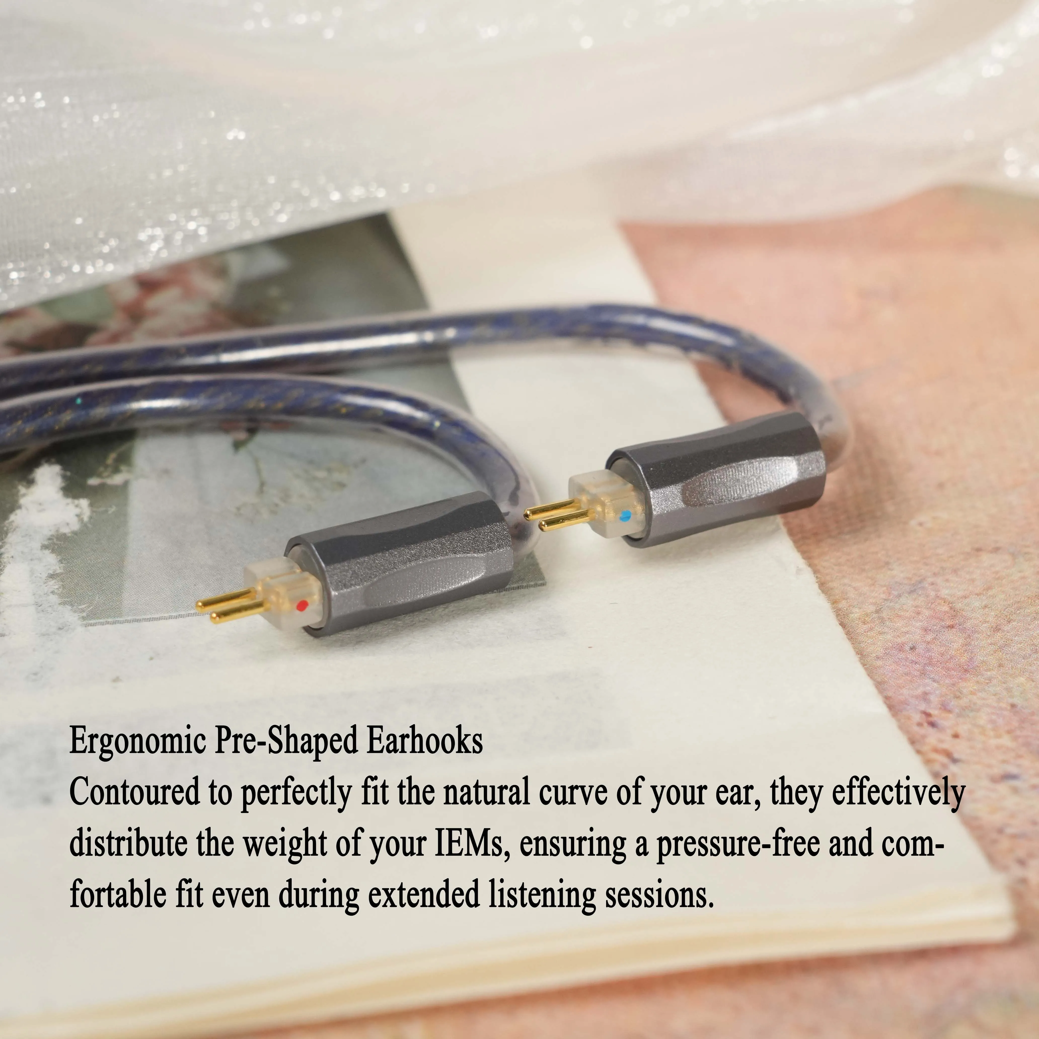 TRKAPLST-06 2core HIFI In-Ear Headphone Extension Cable With 2.5/3.5/4.4/6.35mm IE900 0.78-2PIN MMCX For KZ FIIO image 2