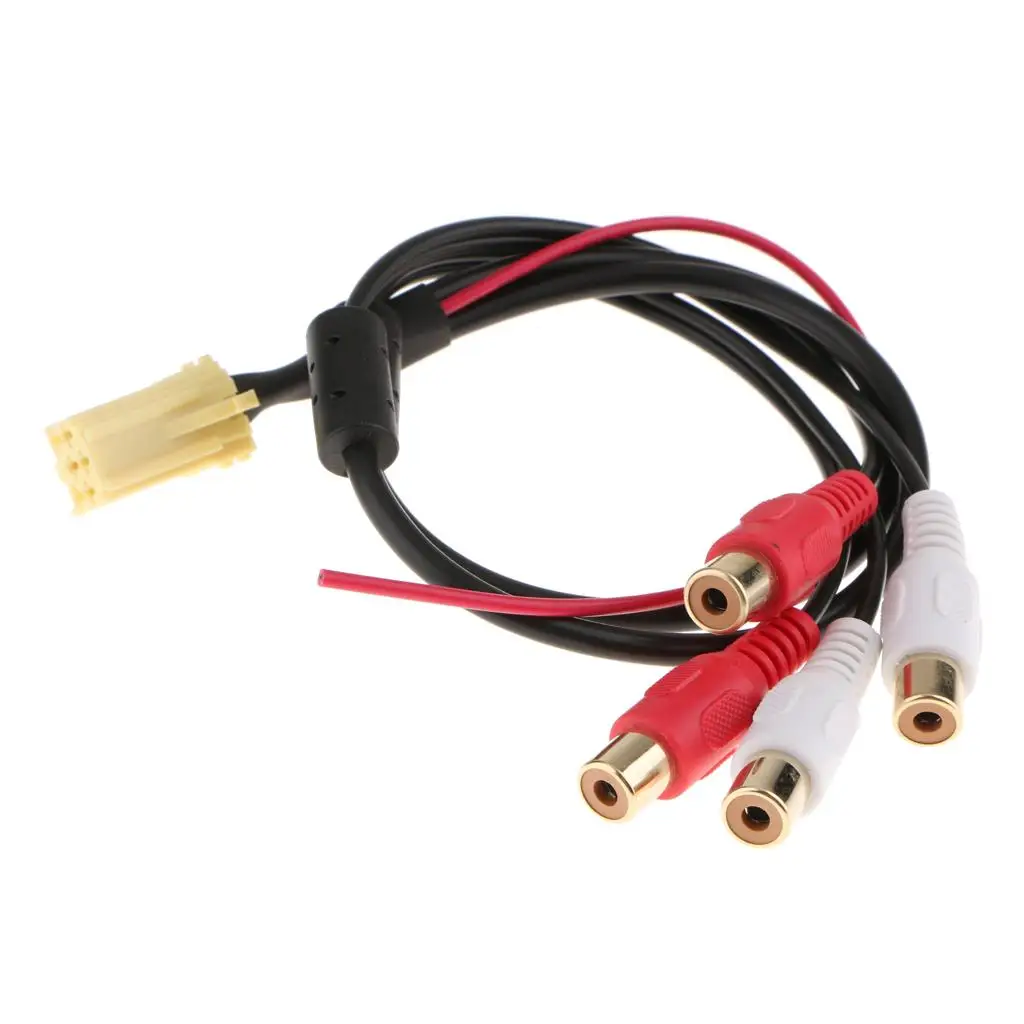 Aux Mini 6Pin ISO Adapter 4 RCA Cable for Blaupunkt for VW for AUDI Seat Skoda Ford