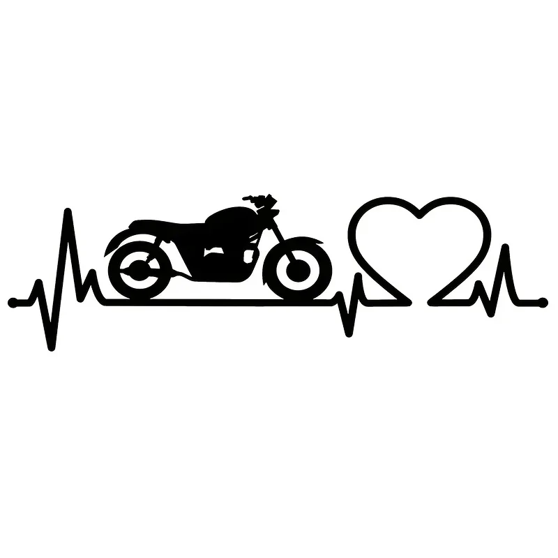 Motorcycle Heartbeat EKG Vinyl Sticker Waterproof Decal for Motorbike Tank Fairing Helmet Laptop Car Body Exterior Decor