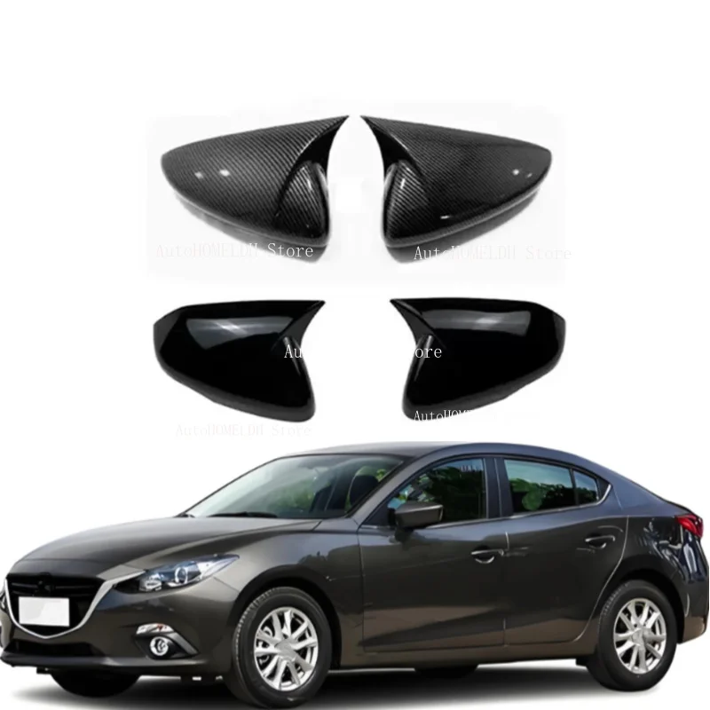 Car Rearview Mirror Cover Fit For Mazda 3 Axela 2014 2015 2016 2017 2018  Accessories Car Upgrade ABS Plastic Decoration