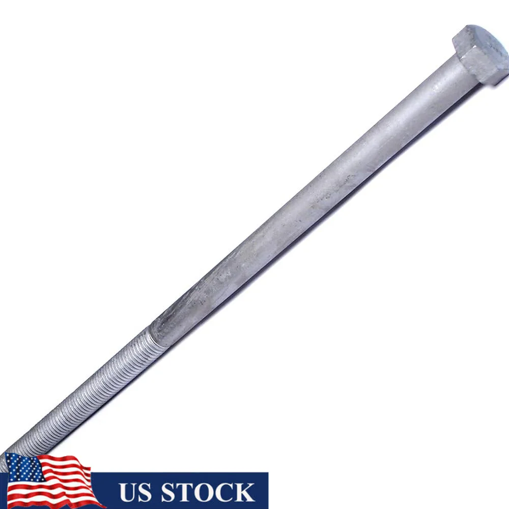 

Coarse Hex Bolts 5/8-11 Steel Hot Dip Galvanized 14 Inch Length Grade 2 Heavy Duty Fasteners 14 Piece Set