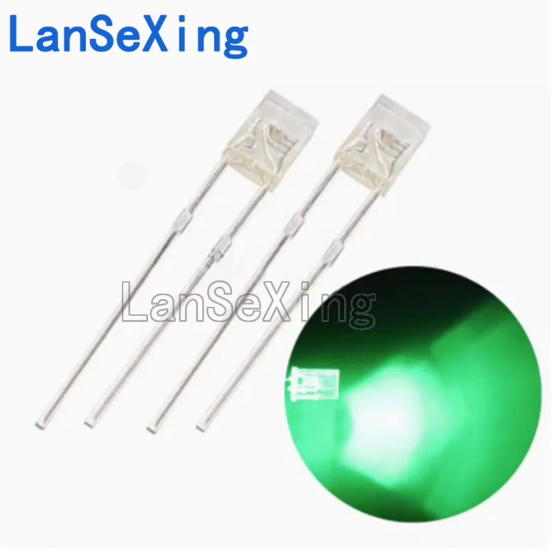 2 * 3 * 4 White hair emerald green 2x3x4 square emerald green LED (100 pieces)