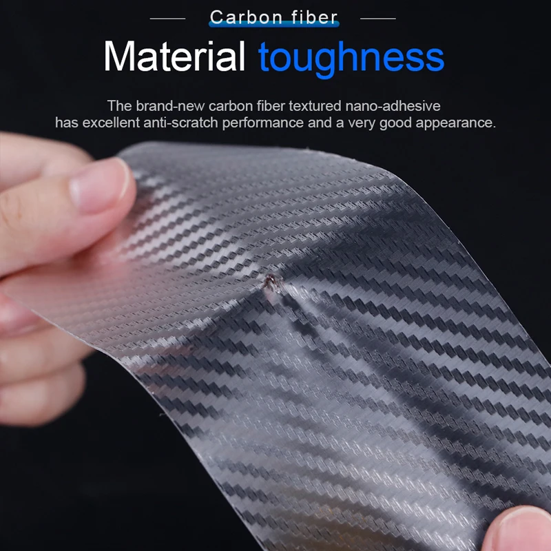 SEAMETAL 3D Fibra De Carbono Car Protective Film Porta Threshold Protector Anti Scratch Stick Edge Guard Resistente Ao Desgaste À Prova D' Água