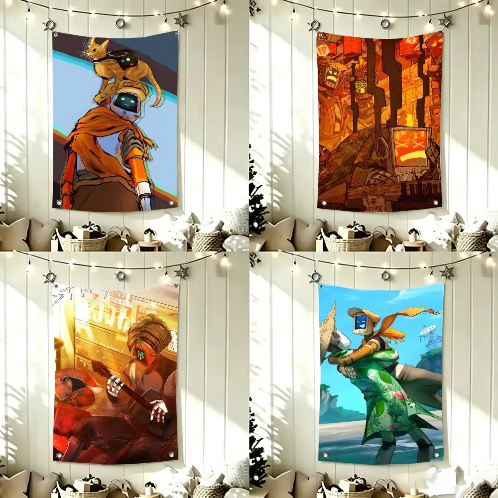 Cyber City Cat Adventure Game S-Stray Flags Home Decor Wall Hanging Vertical Flags Indoor Outdoor