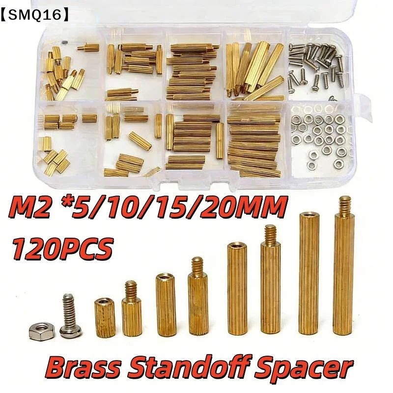 120pcs M3 Male Female Brass Hex Column Standoffs PCB Board Spacer Pillar with M3 Screw Nut for Electronic Components【SMQ】
