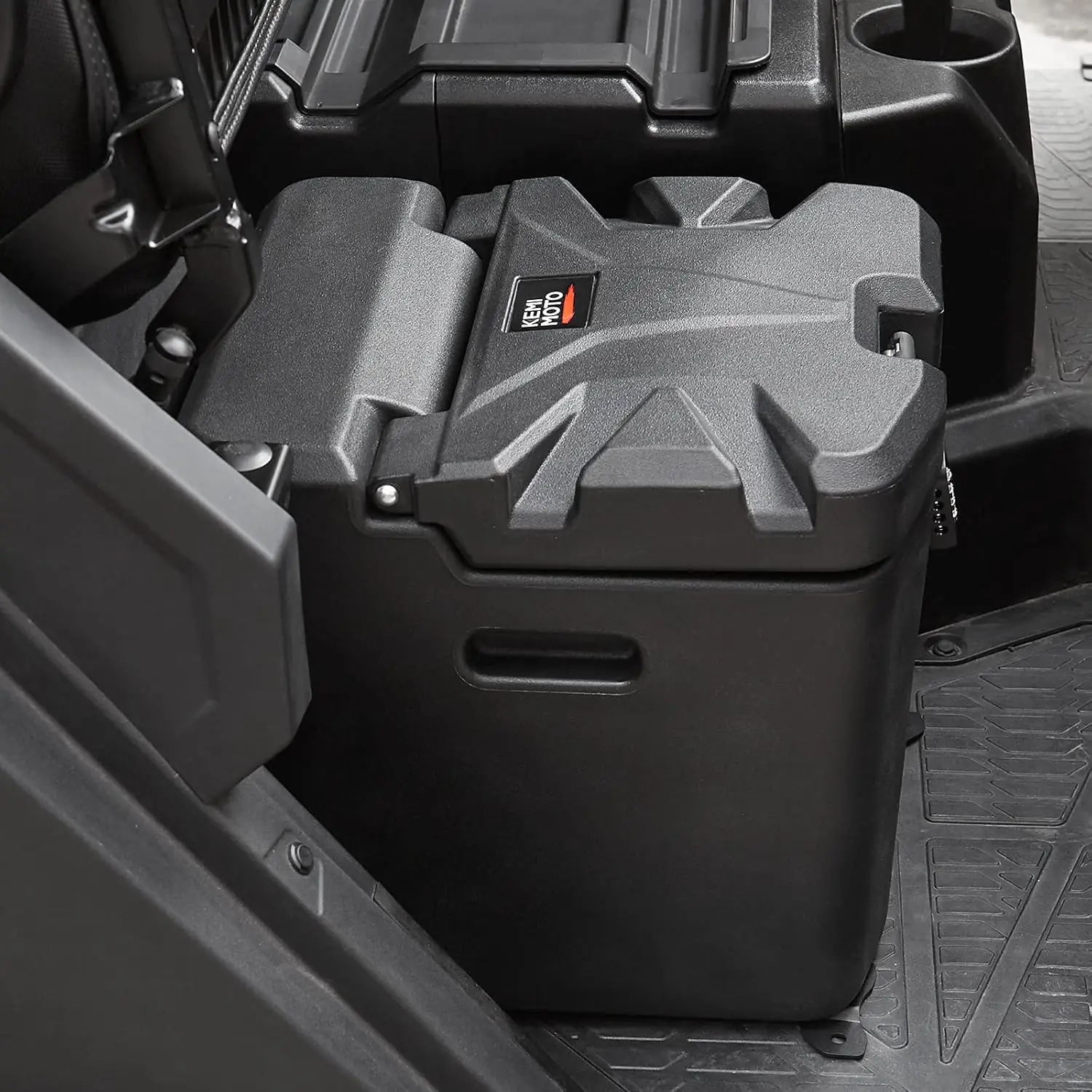 Waterproof Dual Bin Dry Under Seat Storage Box for Polaris Ranger, Compatible with 2018 - 2026 Models, with Lock