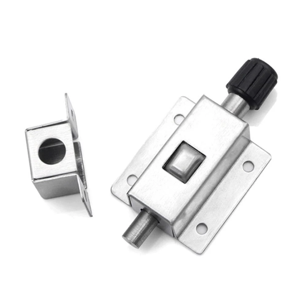 1PC Automatic Spring Latch Sliding Lock Bolt Stainless Steel Self-elastic Door Latch Bathroom Door Bolt Window Hardware