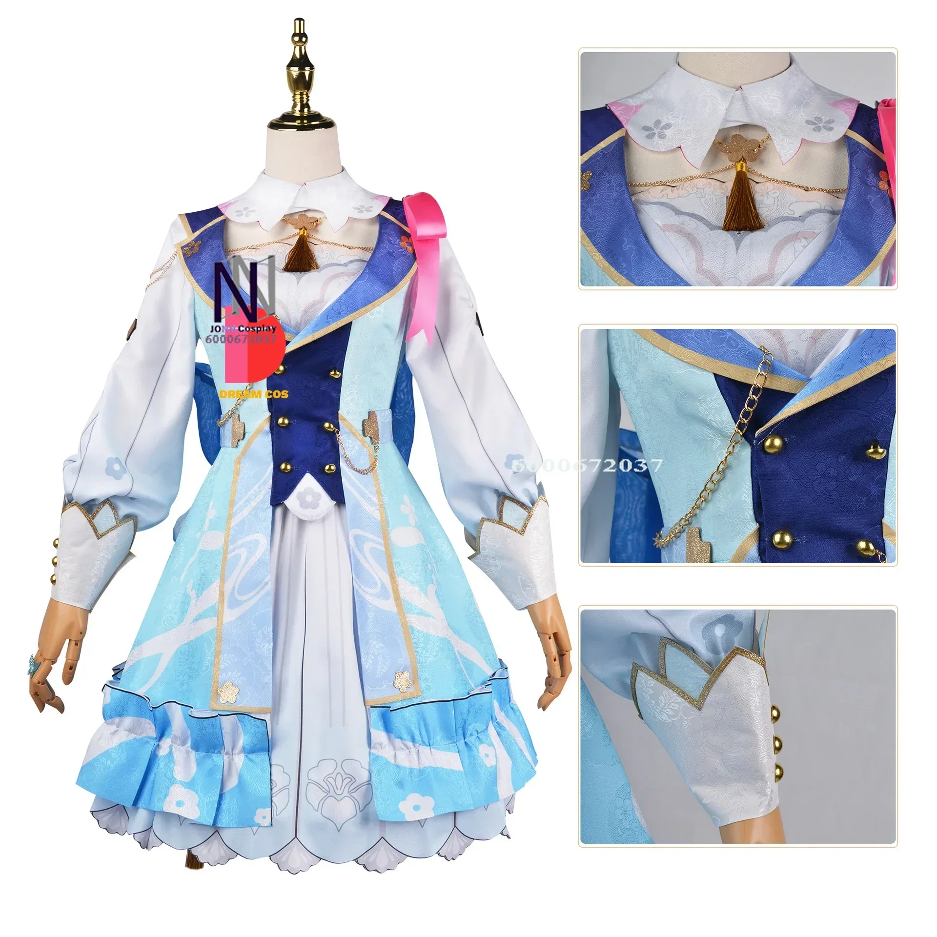 Genshin impacto kamisato ayaka nova pele cosplay traje springbloom missive outfit vestido chapéu fã tamanho euro para festa de halloween