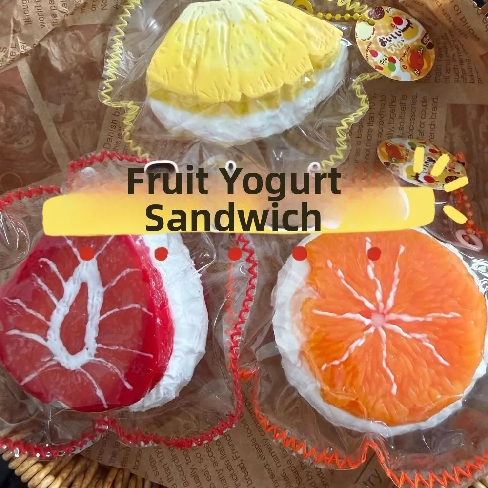 Creative Strawberry Yogurt Squishy Super Soft Anxiety Relief Fruit Yogurt Squeeze Cute Comfortable Slow Rebound Fidget