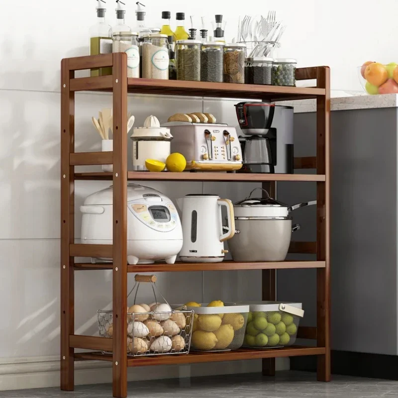 Multi-Tier Metal Shelving Rack Kitchen Storage Shelf Household Floor Standing Laundry Organizer Seasoning Holder Home