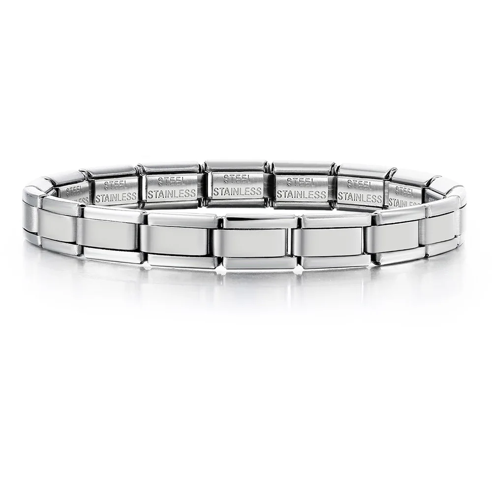 URING Basics Elastische Charm-Kette, italienisches Edelstahl-Glieder, passend für 7 mm silberfarbene Armbänder, DIY-Schmuckzubehör – Detail 2