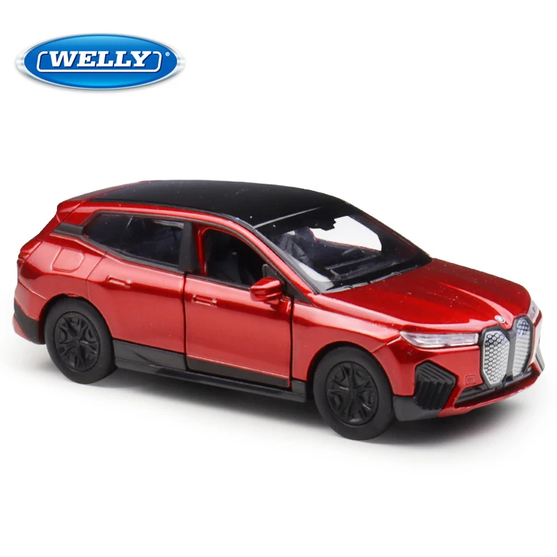 

Модель автомобиля WELLY 1:36 BMW iX, литая под давлением, с функцией отката назад, в коробке