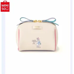 MINISO Disney Cartoon Daisy Print Fashion Women's Sweet Portable High Quality Multi functional Makeup Storage Handbag