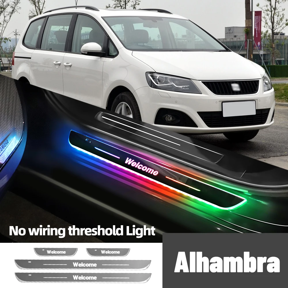 

For Seat Alhambra 7M 7N 1996-2023 2012 2019 Car Door Sill Light Customized Logo LED Welcome Threshold Pedal Lamp Accessories