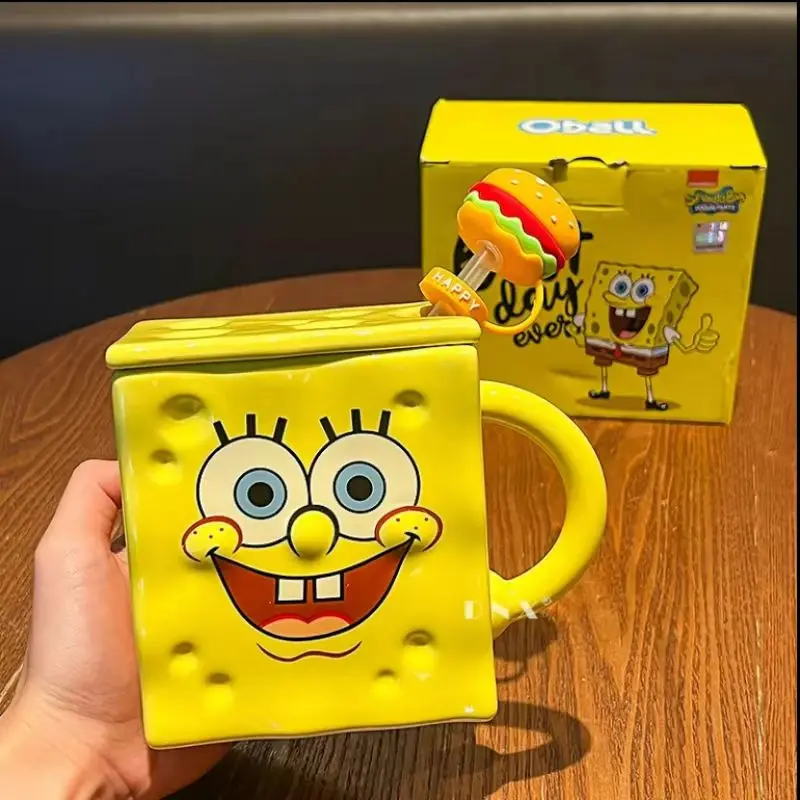 Movie Animation Surrounding Spongebob Mugs Latest Ceramic Cups with Lids Used To Cups Coffee CupsKids Gifts Christmas Gifts