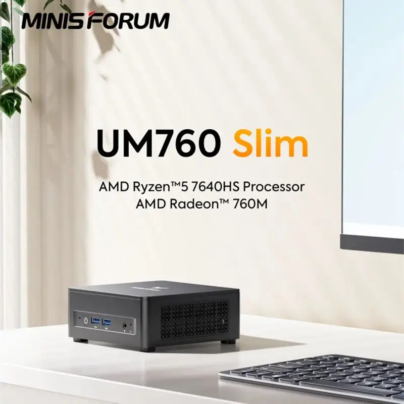 Мини-ПК MINISFORUM Slim Series UM870 AMD R7 8745H 6800H R9 6900HX USB4.0 2*DDR5 2*PCIE4.0 2.5G LAN NUC Мини-компьютер WiFi6E