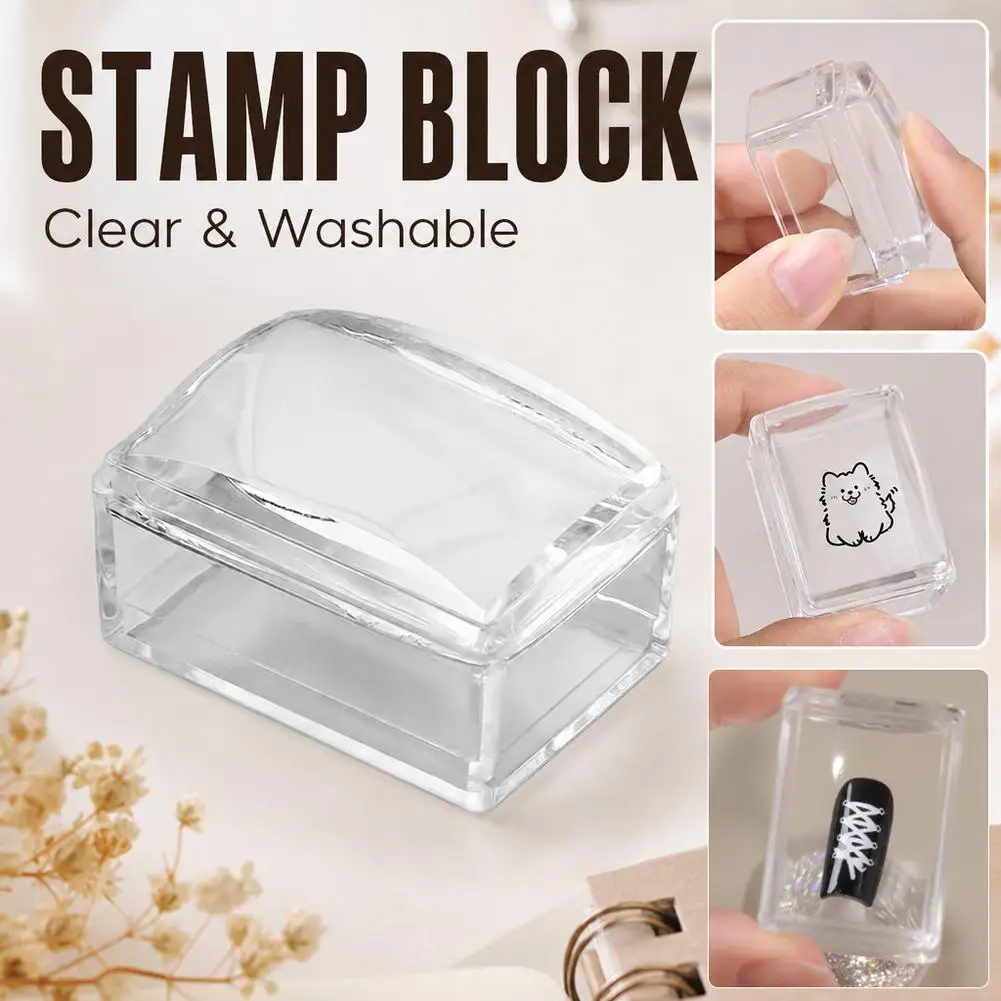 Multi Functional Rectangular Clear Silicone Stamp High Transparency Tool For French Nail Art Stamping