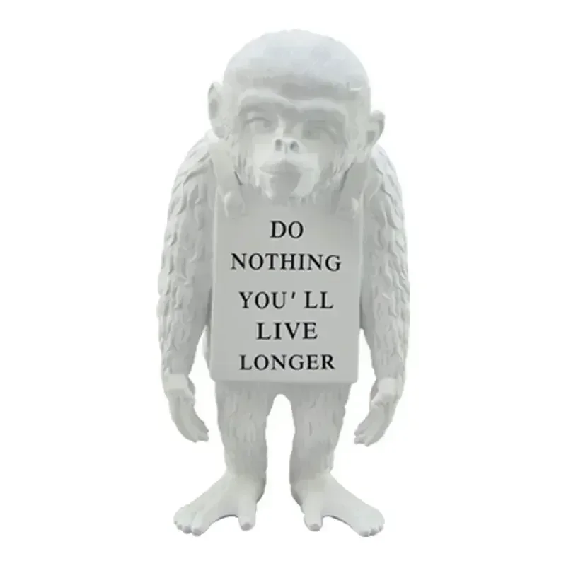 Banksy Co Branded Dolls Monkey Sign Estatueta, Minimalista e na moda, High Toys Gifts, 36cm