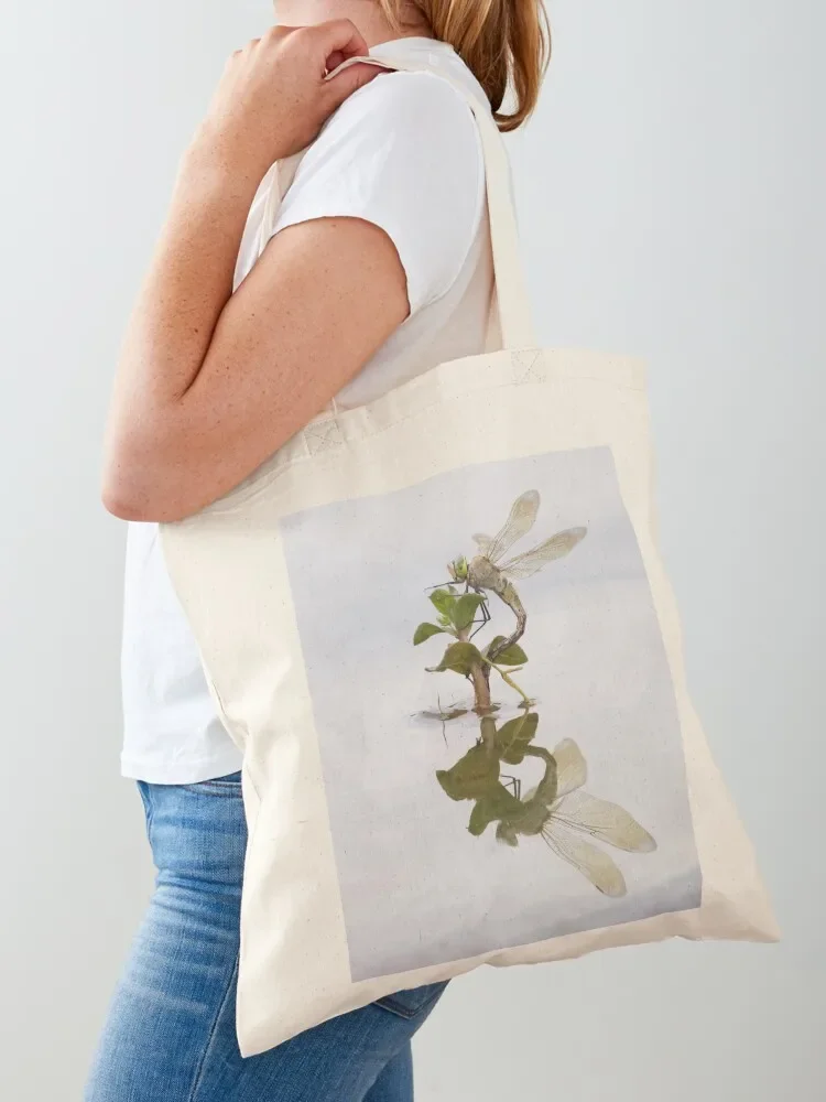 Dragonfly reflected in the water Tote Bag canvas tote bag Canvas bag Lady handbag