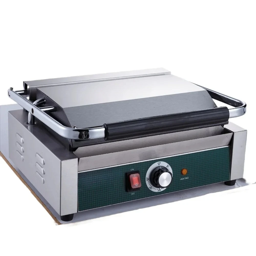 Electric double head pressing plate grilling furnace commercial frying machine barbecue stainless steel multi-function
