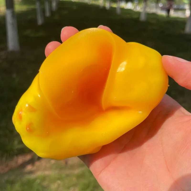Crunchy Caramel Pudding Stress Ball Squishy Food-shaped Squeeze Ball Fidget Toy ASMR Sensory Stress Relief Toys for Adults Gift
