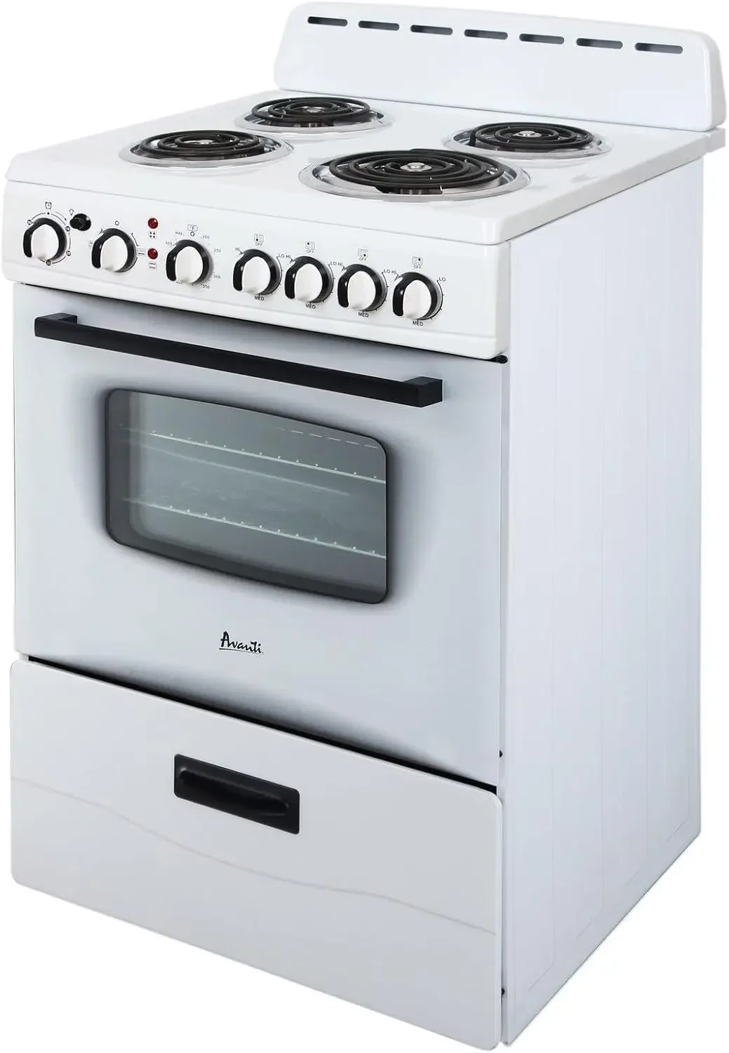 Avanti ERU240P1B ERU240 24" elektrische oven met glazen deur met frame, in zwart