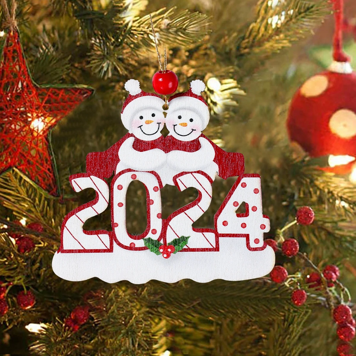 Christmas Snowman Wooden Pendant Navidad Natal Noel Tree Hanging Supplies Merry Christmas Decoration For Home 2024 New Year 2025