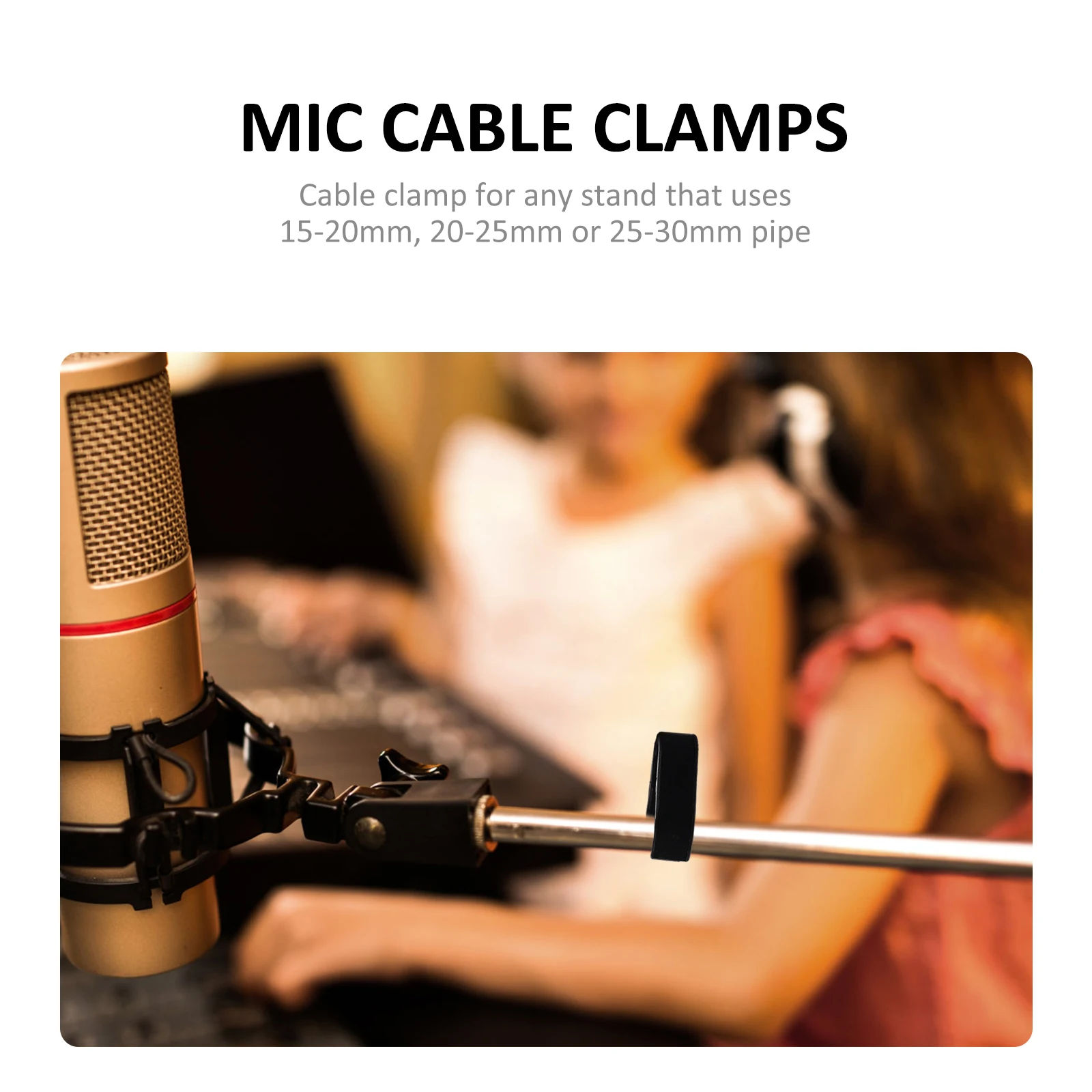 

10pcs Microphone Cable Clamps Accessories Durable Plastic Holder Organizer Home Studio Stage Concert Hall Musical Instrument