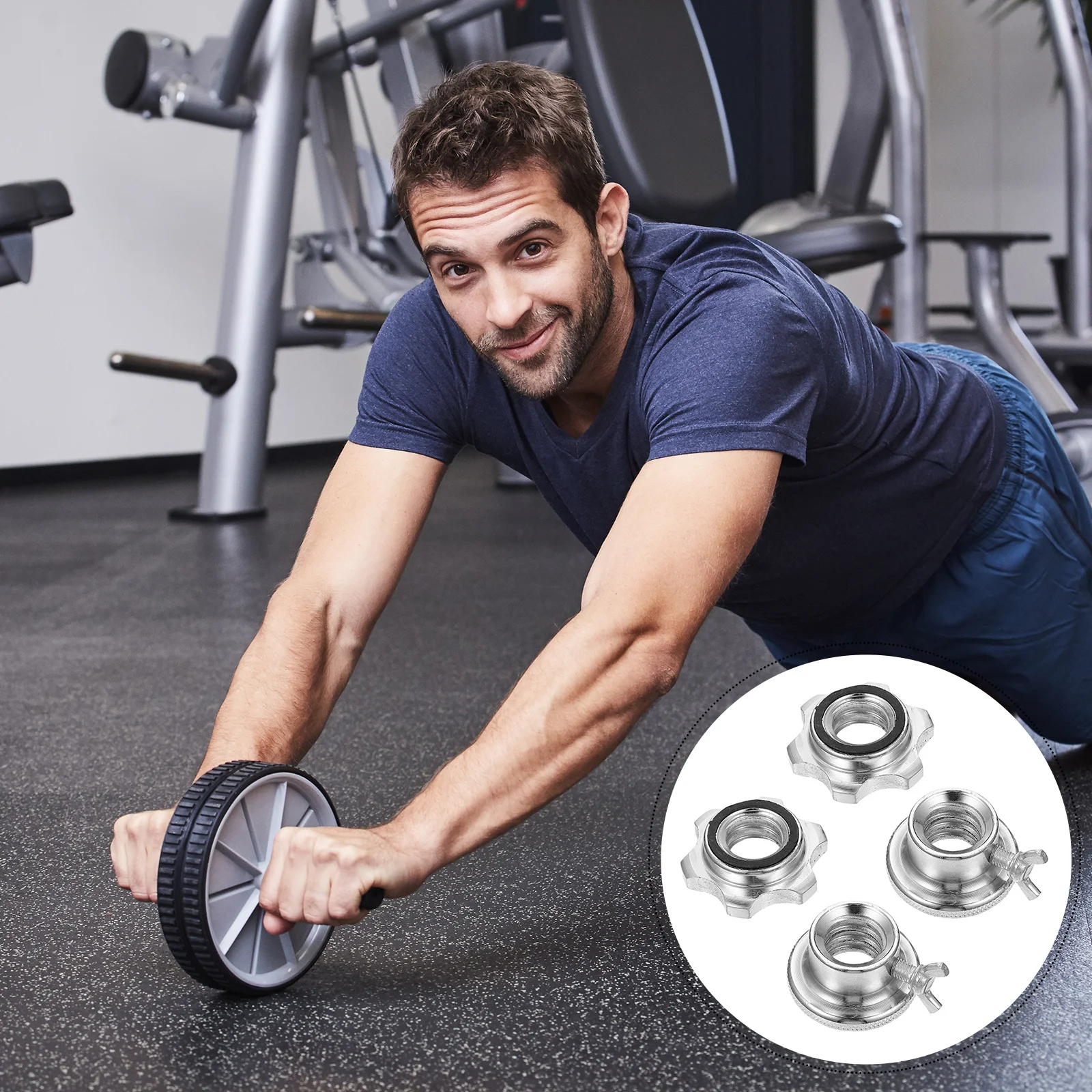 

4 pcs Dumbbell Rod Accessories Barbell Lock Collars Nuts For Weight Lifting Hex Security Buckle Steel Fastener Nut