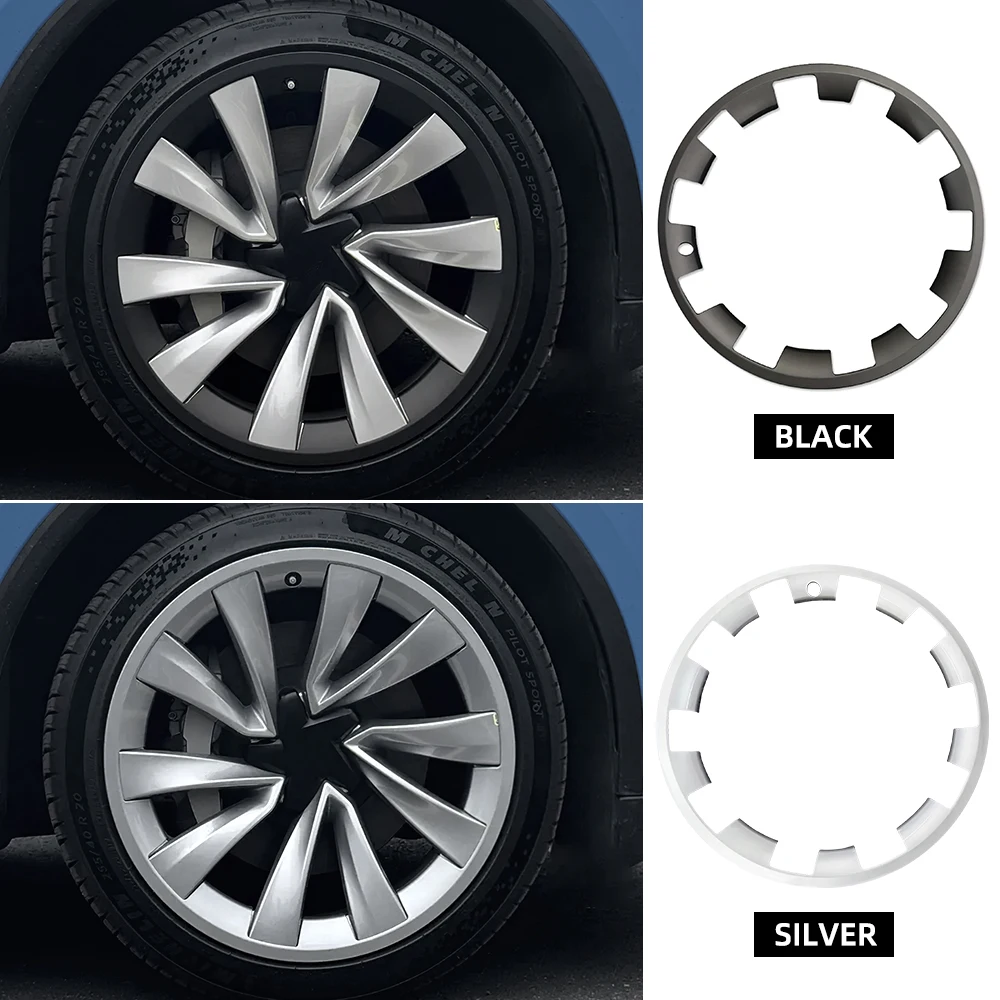 

Для Tesla Model Y Juniper 2025-UP 20-дюймовые колеса ABS Обод Защитный кожух автомобиля Крышка ступицы Защита от царапин Крышка ступицы Накладка