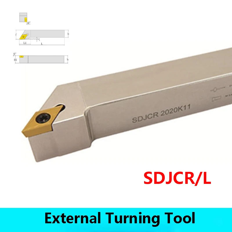 LIHAOPING White Nickel Coating SDJCR1010H07 SDJCR1616H07 SDJCR1616H11 SDJCR2020K11 SDJCR2525M11 External Turning Tools SDJCR CNC